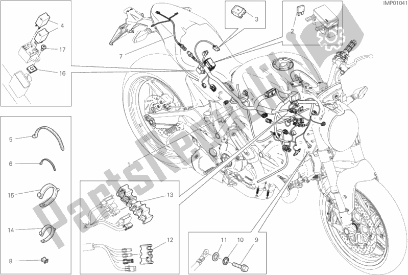 Todas as partes de Chicote De Fiação do Ducati Monster 659 Australia 2019